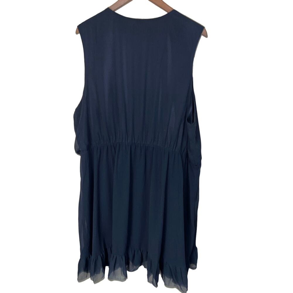 Flirty Wrap DRESS Mini Skater Maurices 3X 24W/26W Chiffon Ruffle Swing Lined NEW - Picture 3 of 10